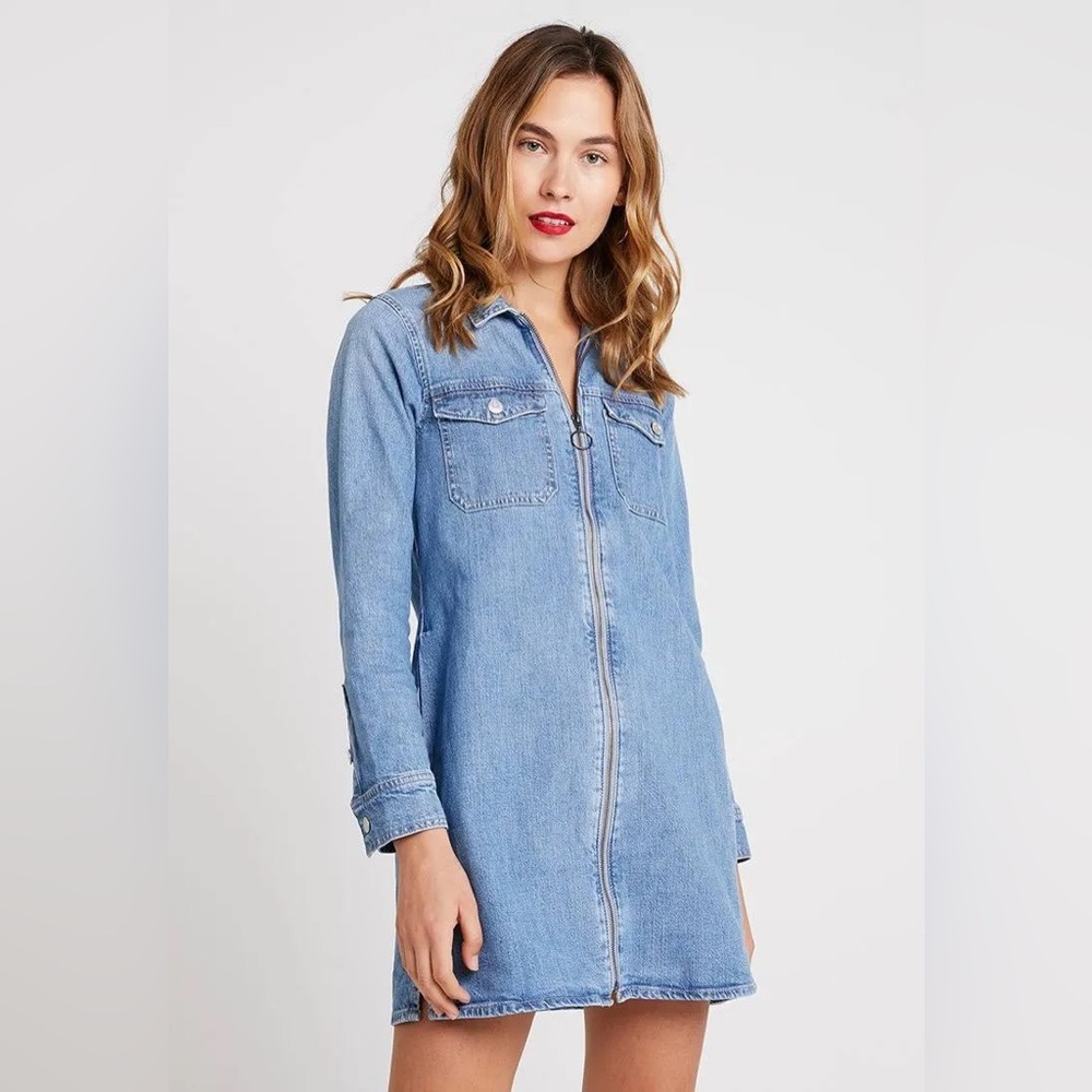Madewell Denim Zip-Front Dress